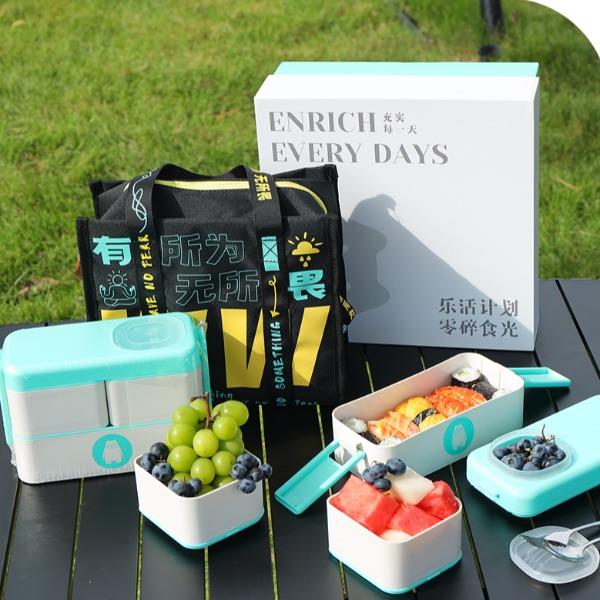 貪吃貓文創(chuàng)零碎食光休閑日式便當盒套裝