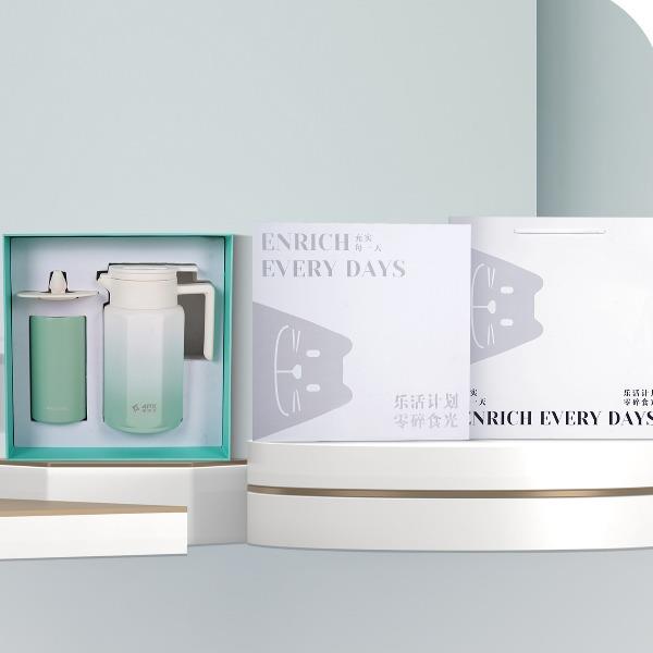 貪吃貓文創(chuàng)八面保溫壺套裝