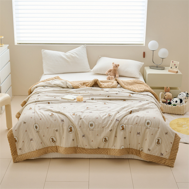 蕊絲坊家紡新款親膚舒適全棉豆豆夏涼被200*230cm