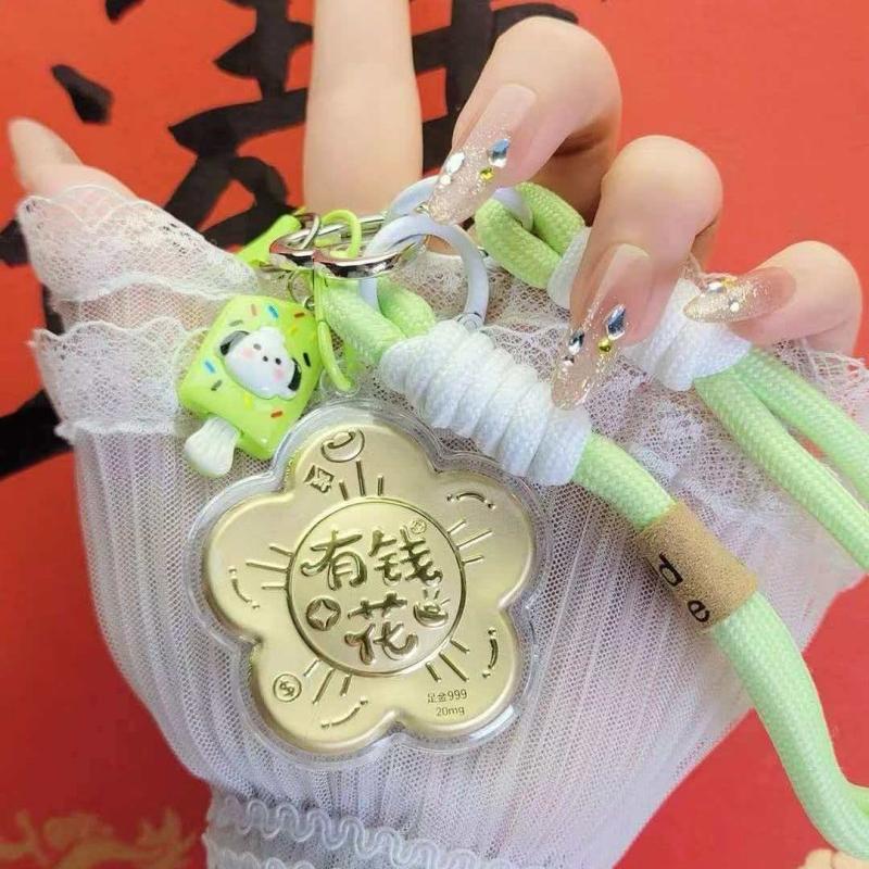 聚運(yùn)鑫女神節(jié)有錢(qián)花含金掛件