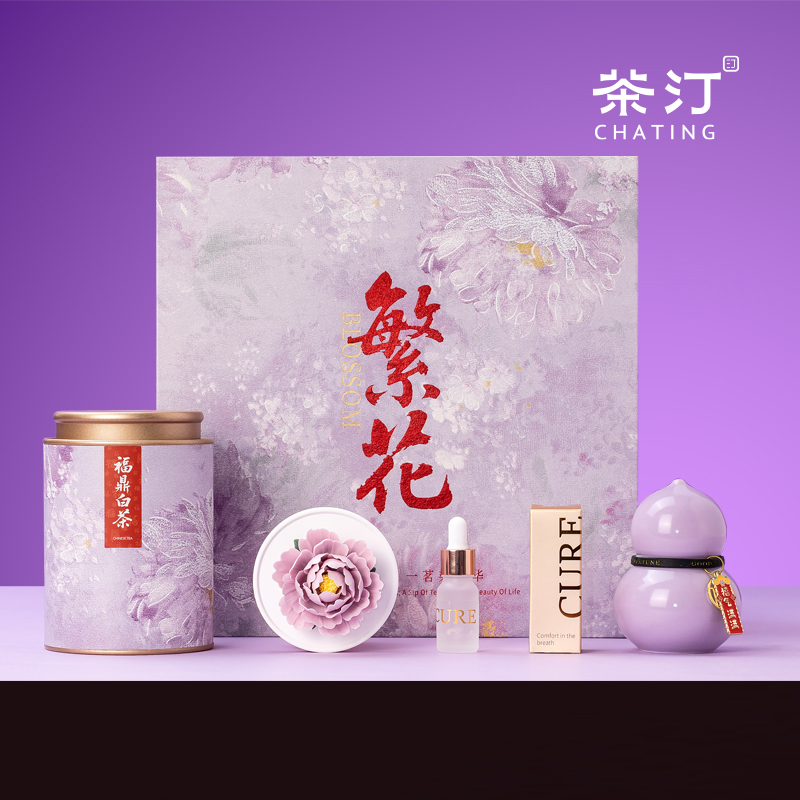 茶汀繁花非遺手捏花葫蘆香薰白茶套裝