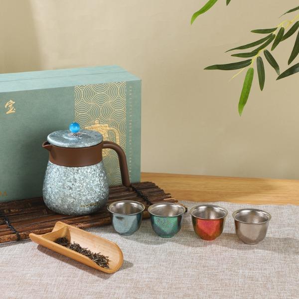 鈦壺茶壺套裝5件套XKH-7005