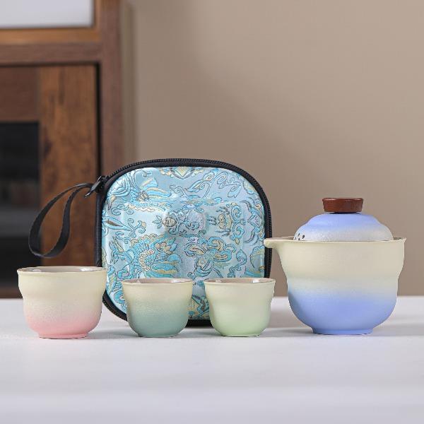 瓷语花香葫芦快客旅行茶具