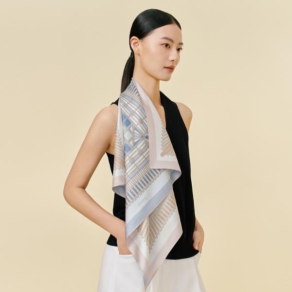 穹结-双面印花中方巾万事利2026春夏专柜新品