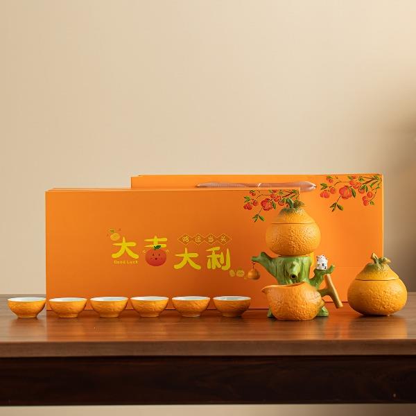 瓷语花香大吉大利自动茶具