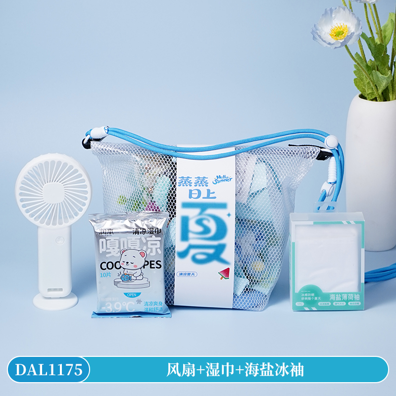 夏季清涼套裝風扇濕巾防曬冰袖伴手禮套裝DAL1175