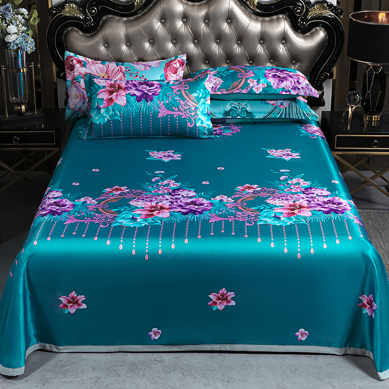 花花公子-家紡-2026新款時尚印花涼感冰絲涼席三件套