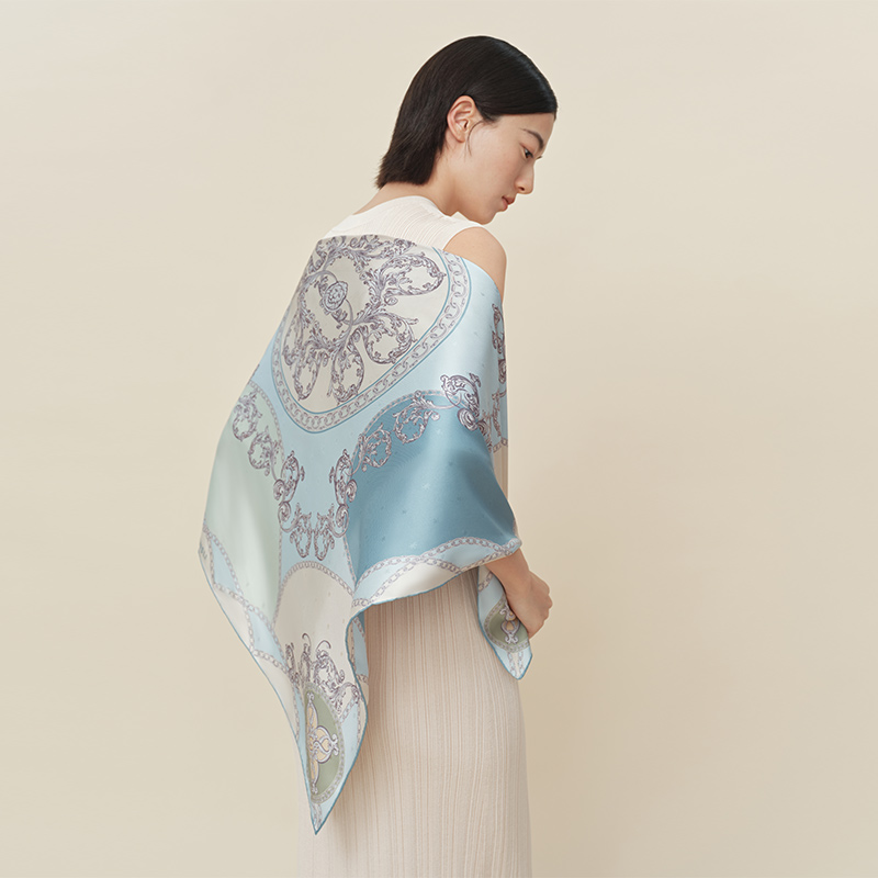 苍穹-双面印花大方巾万事利2026春夏专柜新品