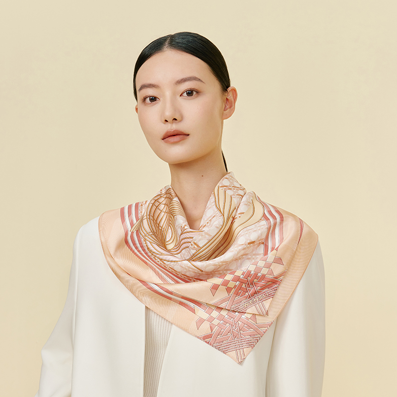 锦程-双面印花中方巾万事利2026春夏专柜新品