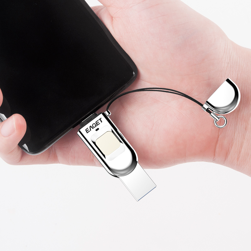 (EAGET)憶捷HF-C01指紋加密手機U盤256G