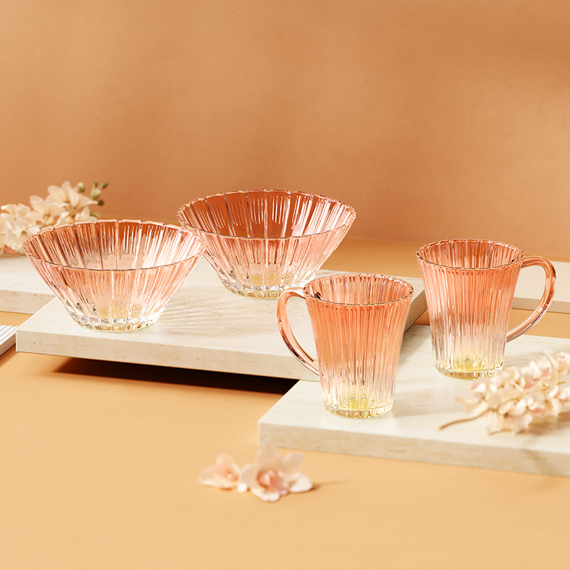 佰乐扣云樱沙拉碗把杯四件套YYXL/L4