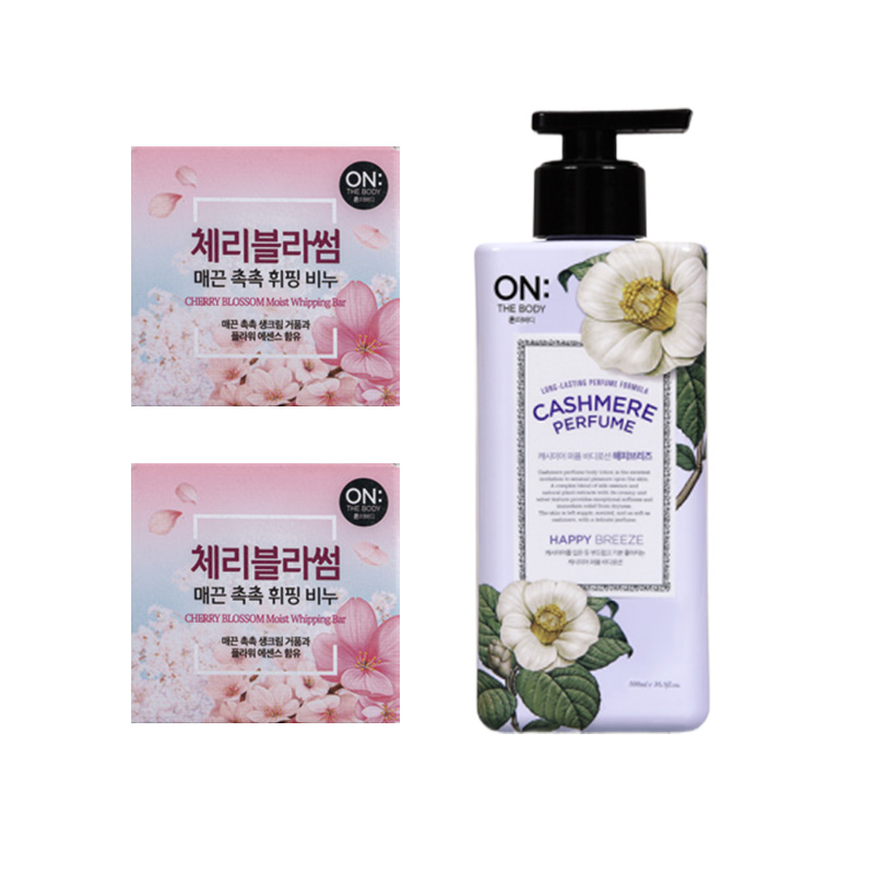 安宝笛樱花味香皂90g*2块+浪漫邂逅身体乳400ML