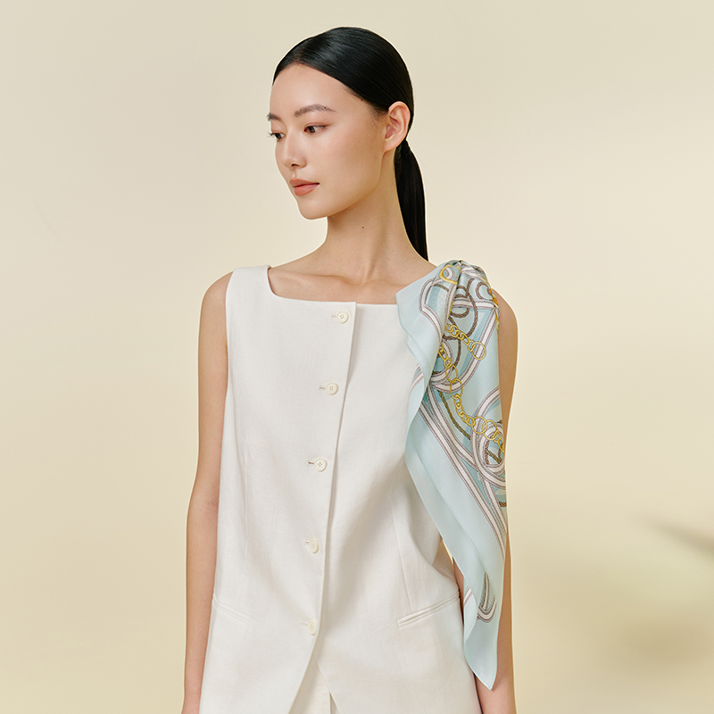 链金喜-双面印花中方巾万事利2026春夏专柜新品