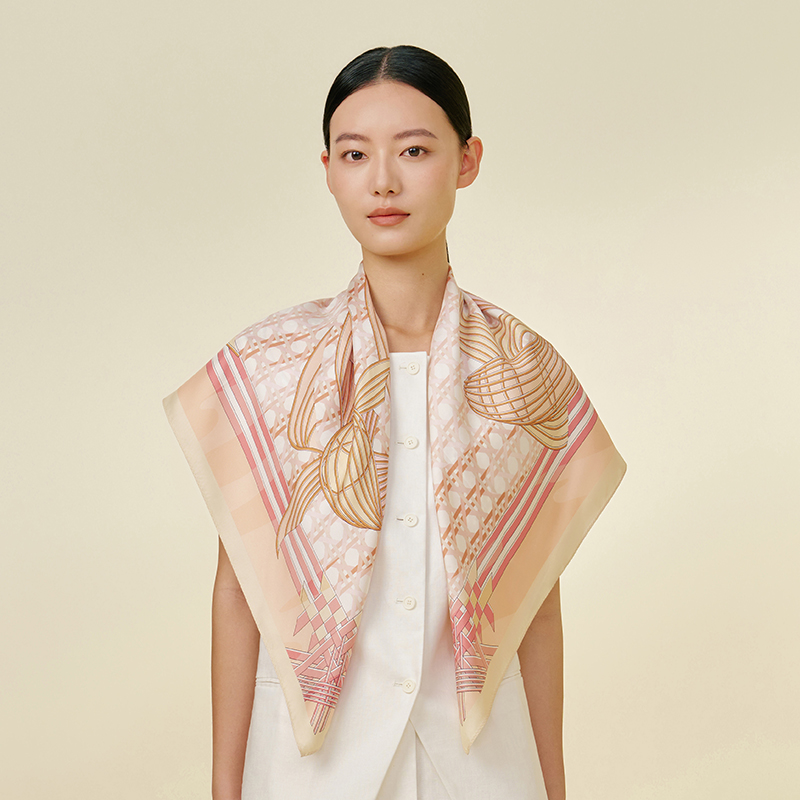 锦程-双面印花大方巾万事利2026春夏专柜新品