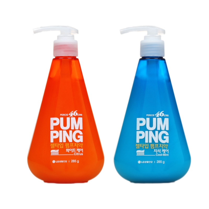 倍瑞傲派缤牙膏-沁橙亮妍285g+冰蓝薄荷285g按压式牙膏