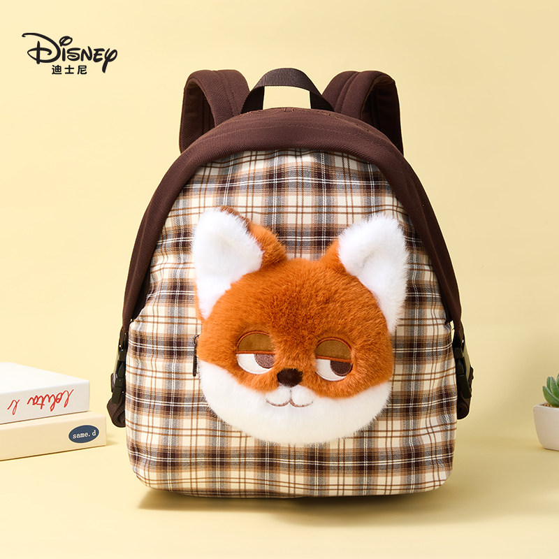 迪士尼瘋狂動(dòng)物城毛絨書包女孩小學(xué)生大容量背包B22216