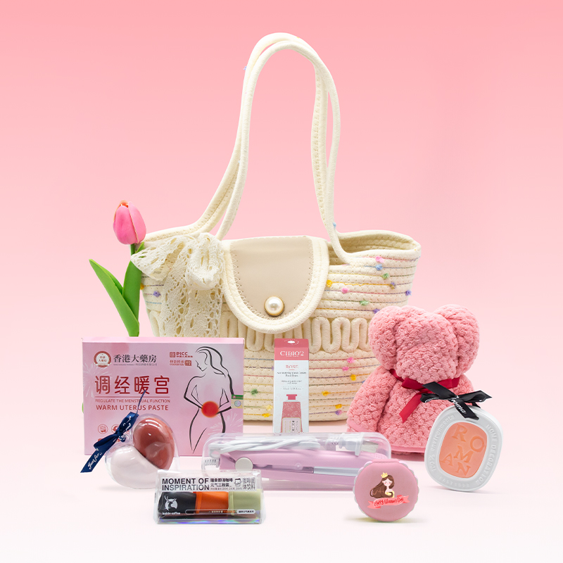 利好护士节编织斜挎包母亲节镂空手提包套装新款伴手礼企业套装