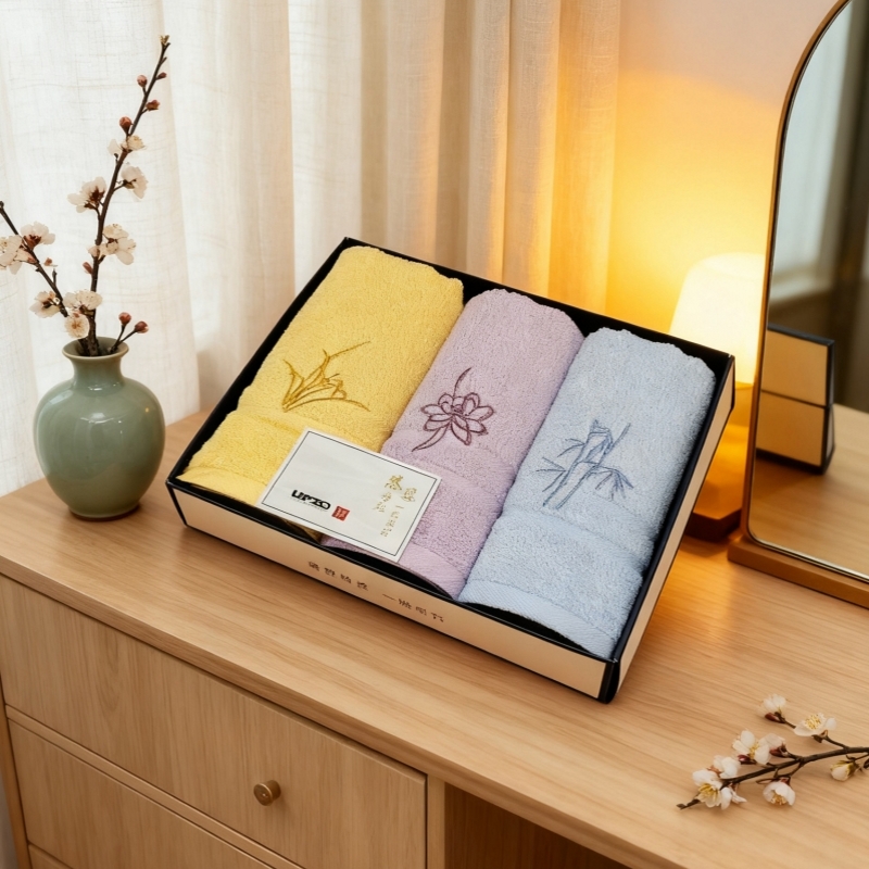 竹纖維小國風毛巾三條裝XGF-003