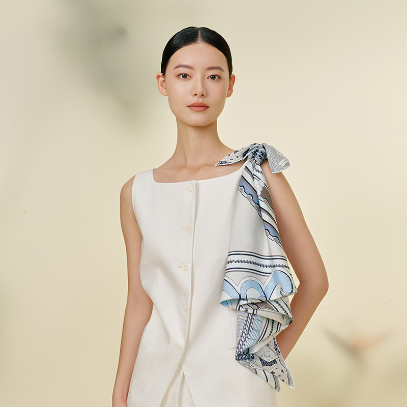 如意结-双面印花大方巾万事利2026春夏专柜新品