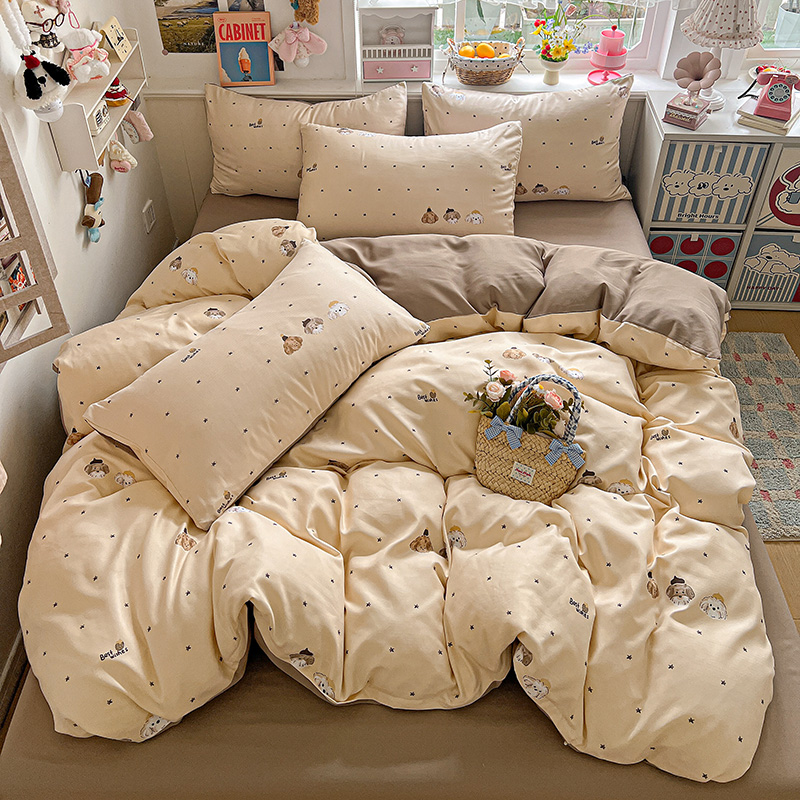 花花公子-家紡-云感色織提花親膚四件套