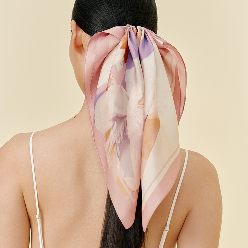 琼枝雅韵-双面印花小方巾万事利2026春夏专柜新品