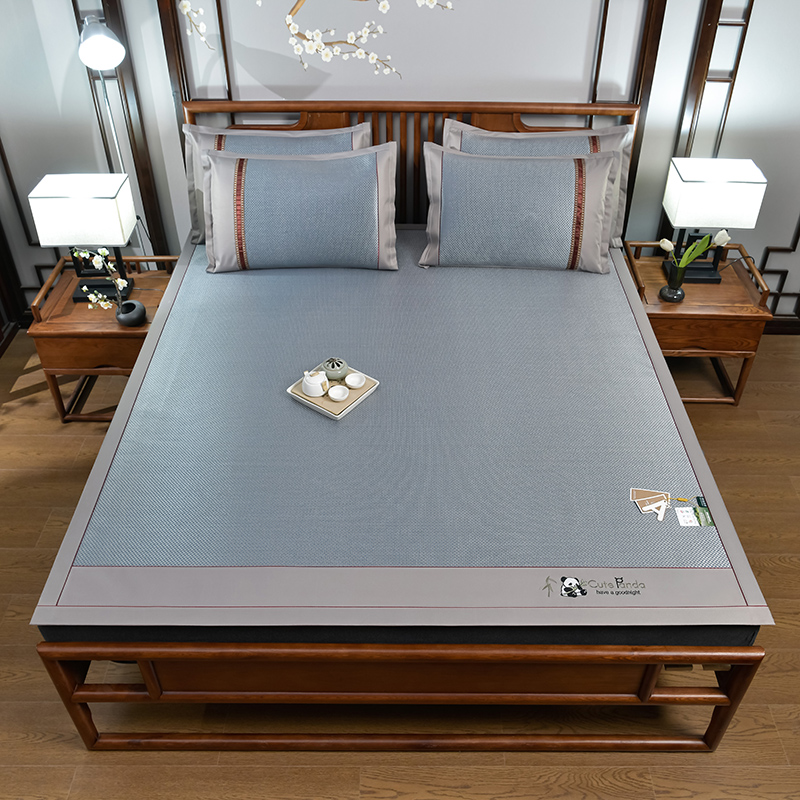 蕊丝坊家纺加厚款经典熊猫冰藤席三件套150*200cm