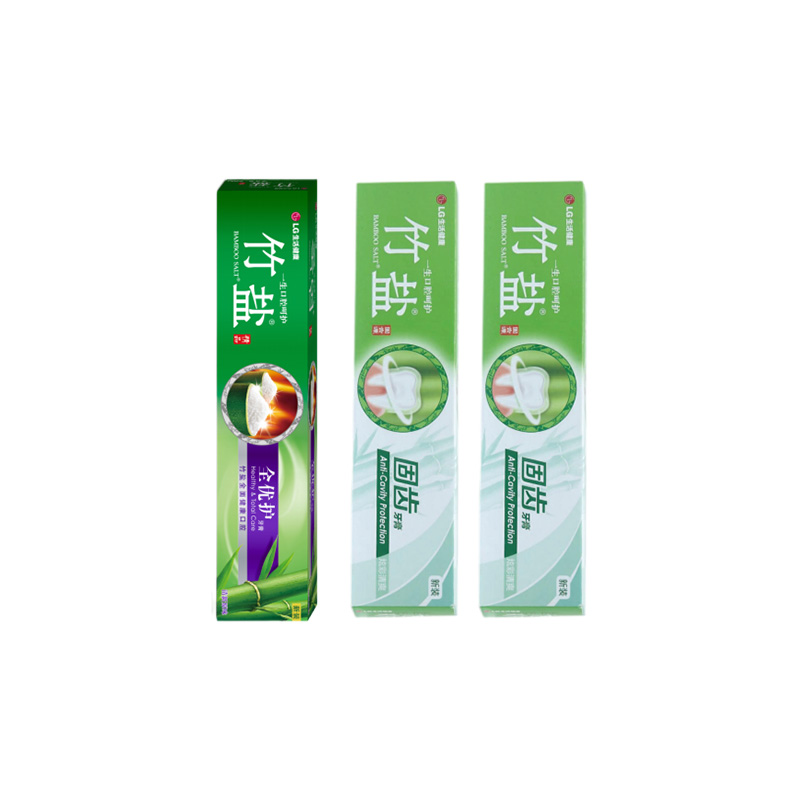 竹盐精品全优护牙膏120g+固齿源固齿牙膏115g*2套装