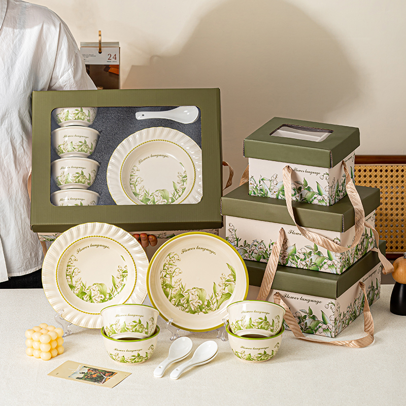 锦知兴-铃兰花语10件套餐具套装