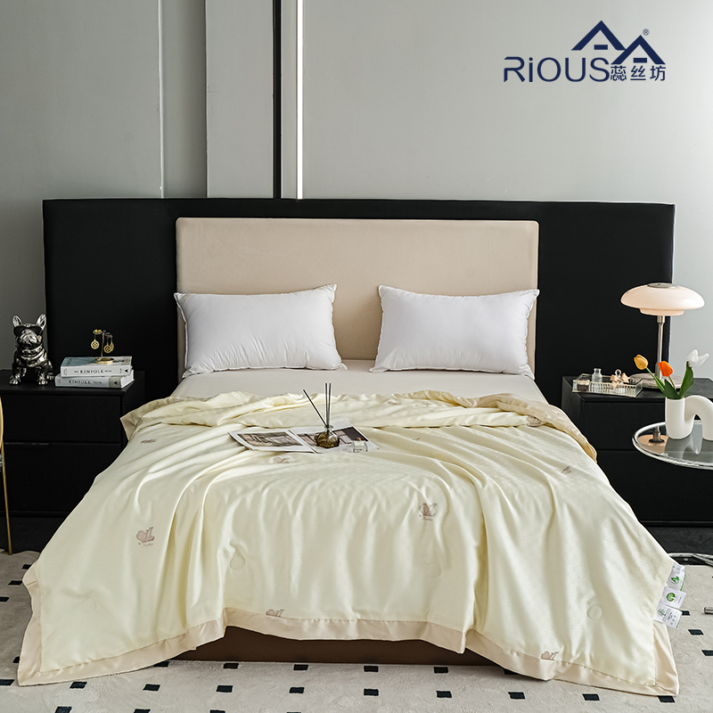 蕊絲坊家紡新款60天絲植繡大提花夏被200*230cm