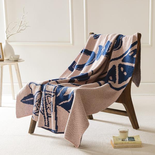 萱遇家纺花样贴身盖毯-粉Q-C7100