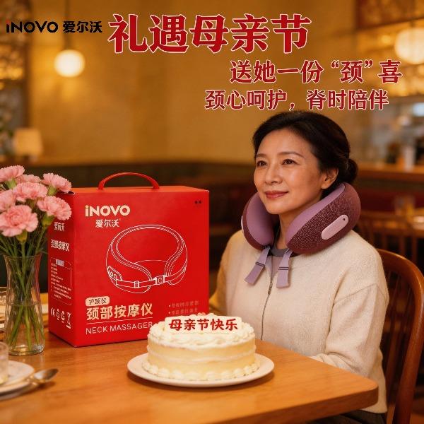 爱尔沃母亲节U形颈椎按摩仪仿真人按摩