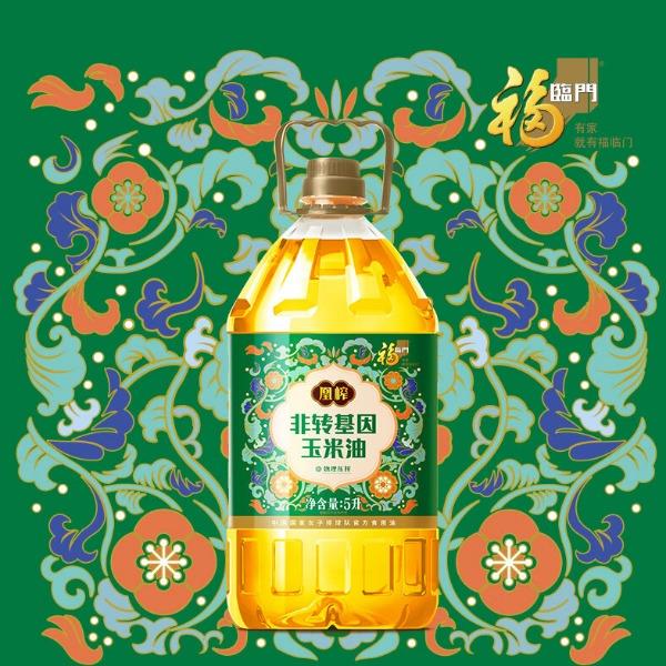 中粮福临门凰榨非转基因玉米油5L