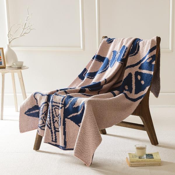 萱遇家纺花样贴身盖毯-粉Q-C7091-1