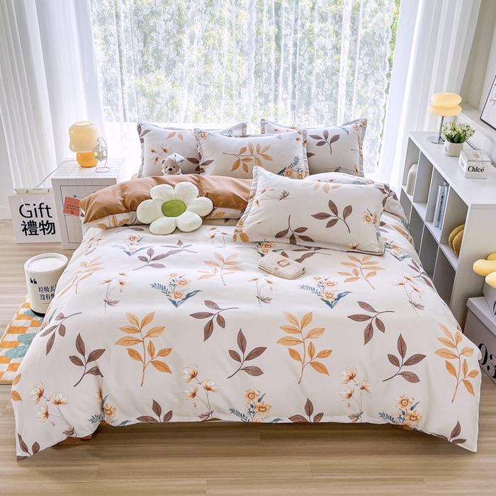 萱遇家纺秋棠磨毛四件套X-T7702