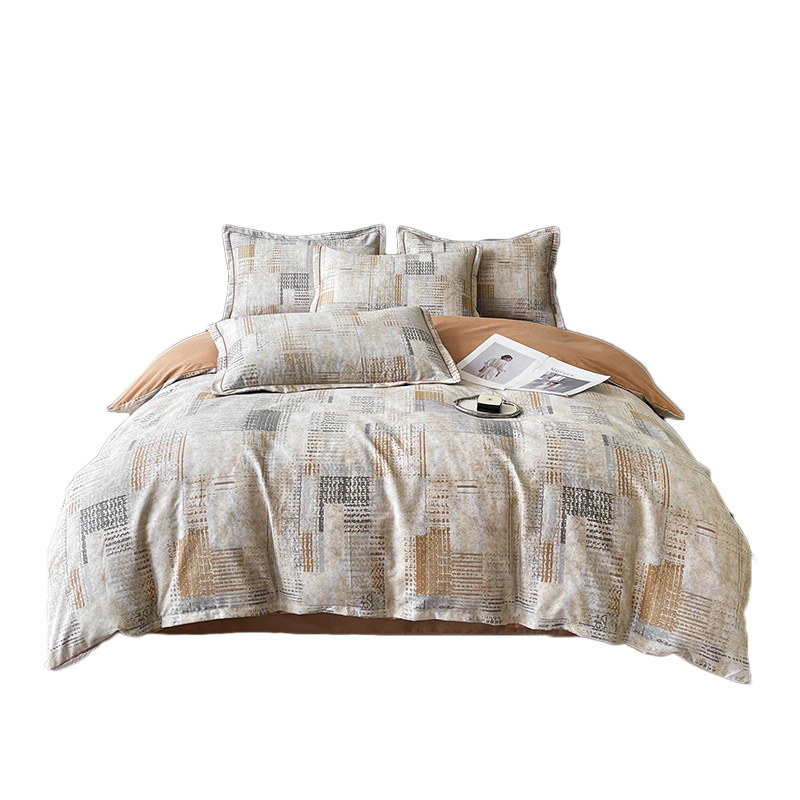 <赫兰希>加厚全棉磨毛四件套-渐变卡其