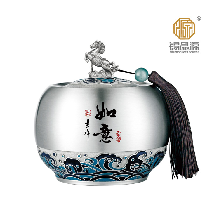 锡品源如意十二生肖锡罐防潮密封礼品手工纯锡茶叶罐可定制储茶罐