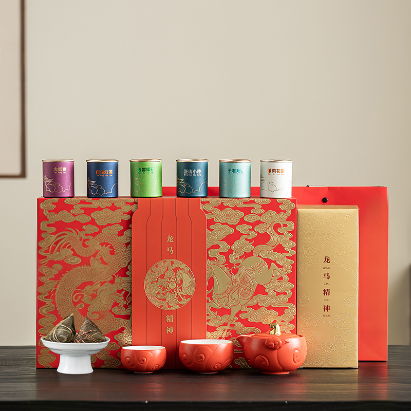 沏一杯茶龙【马精神】端午茶具礼盒套装