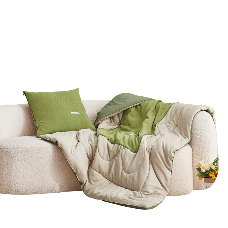 天琴不染砂洗提花抱枕被-只此綠TQ-J69