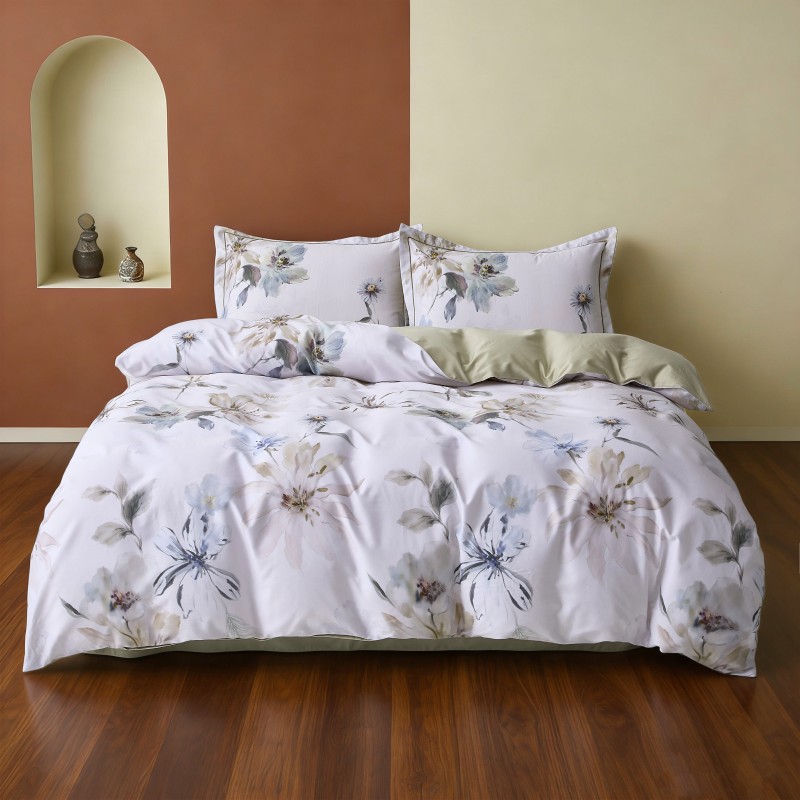 花花公子长绒棉数码印花四件套-雨后清风