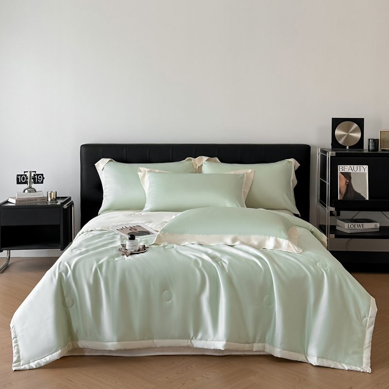 百丽安娜水洗冰丝清凉夏被-天水蓝