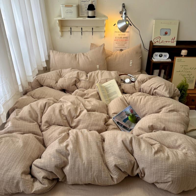 萱遇家纺亚麻素然四件套X-T8010