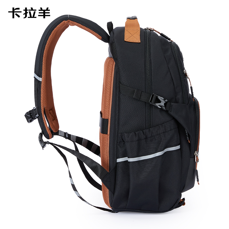 卡拉羊防下墜減負風琴書包CX5574黑金
