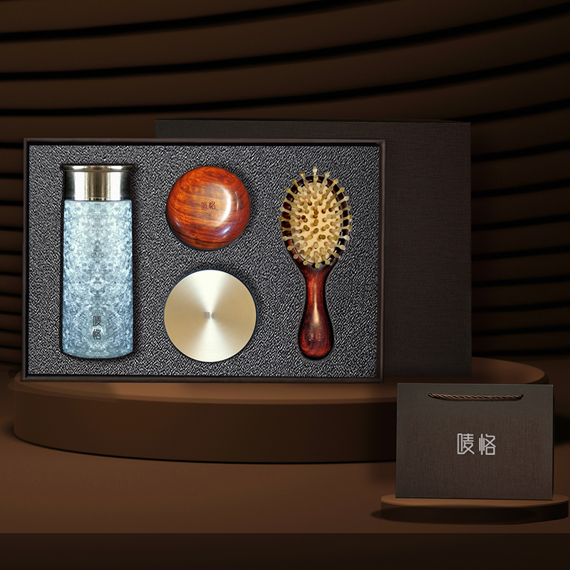 【嘜恪】純鈦杯+羊角按摩梳+香熏爐+氣墊梳
