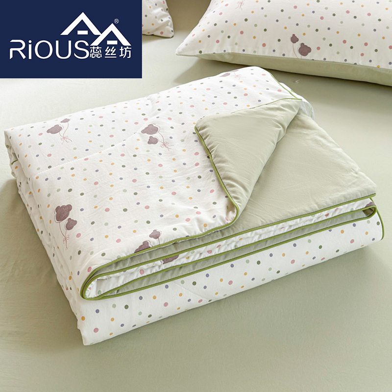 蕊丝坊家纺新款古法仿棉印花夏凉空调被150*200cm