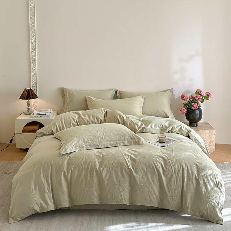 百丽安娜全棉色织提花四件套-绿玲珑