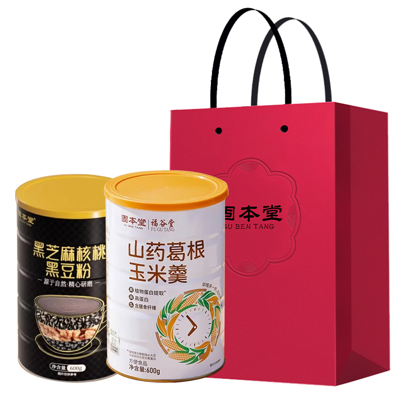 固本堂黑芝麻粉+葛根粉600g*2罐经典款GBT0T070