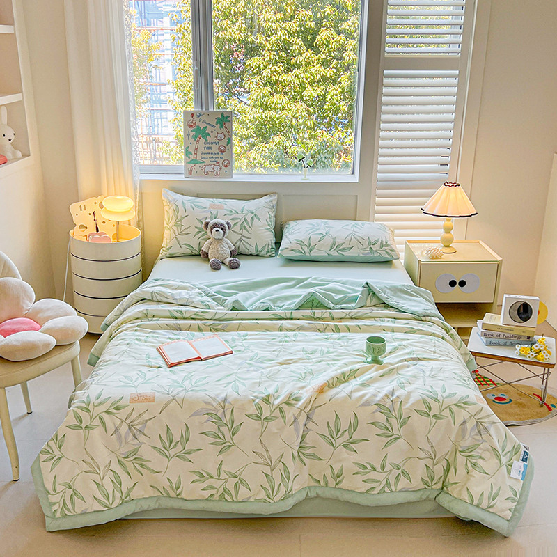 <赫兰希>全棉田园夏凉被-叶曲