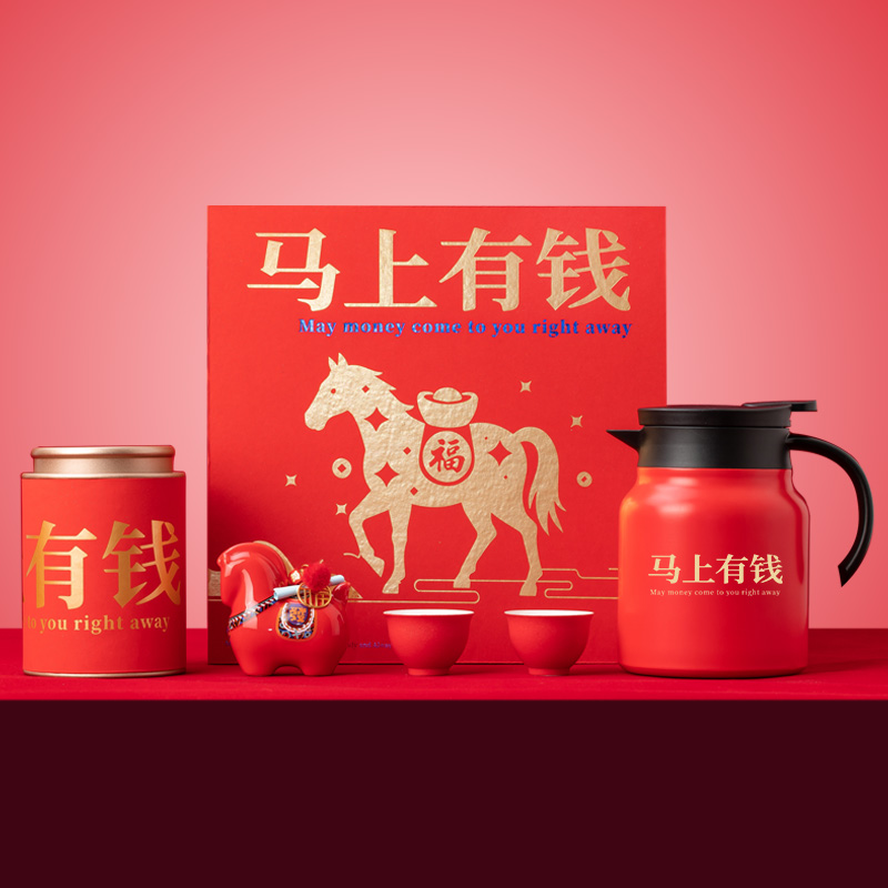 马上有钱焖泡壶陶瓷雕塑茶具白茶套装