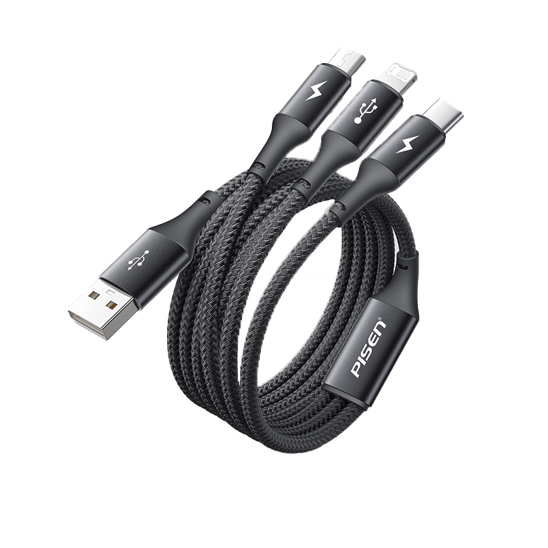 品胜数据线三合一1.5米高密编织线CSH-AP04-1500