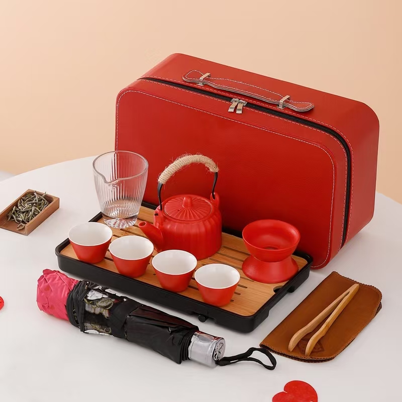 鹏翼母亲节雨伞旅行茶具套装